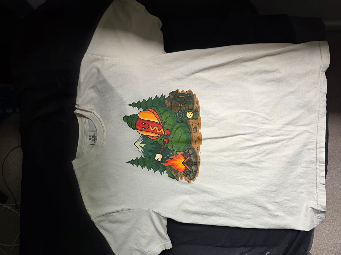 Customer photo review of Camping Dog — Premium Tee