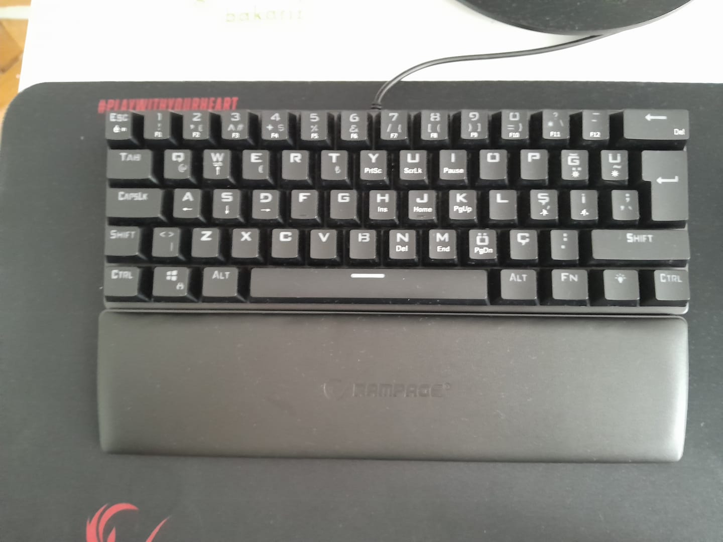 Customer photo review of Rainbow Bilek Destekli Red Switch Oyuncu Klavyesi-Siyah