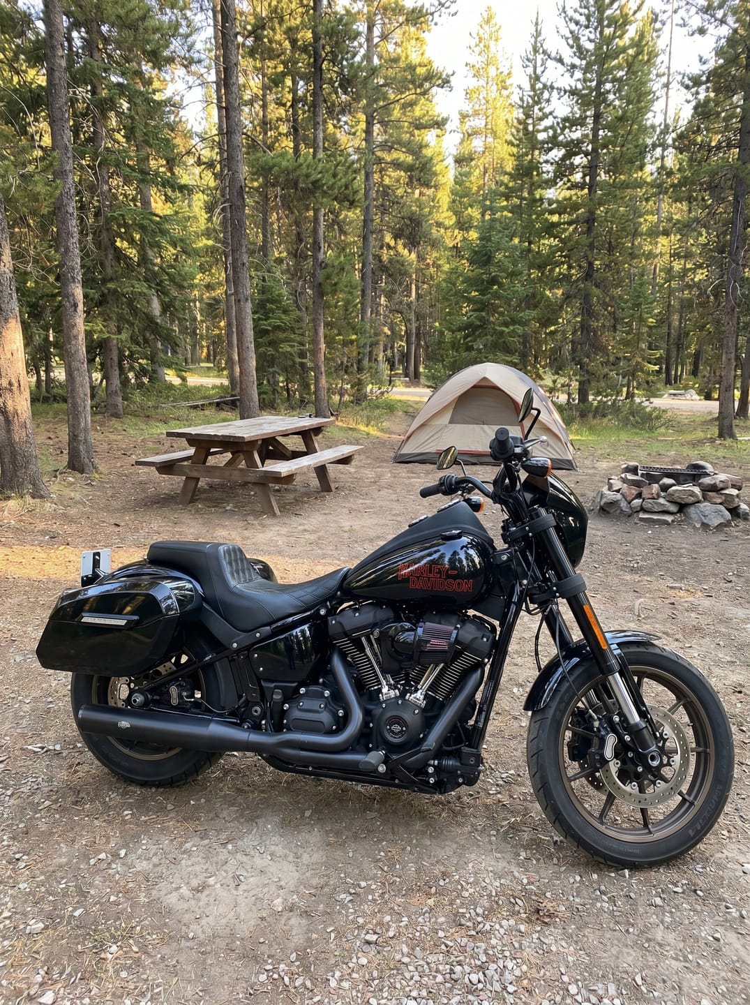 Customer photo review of 32L - Darkin Large Quick Mount Painted Hard Saddlebags for 2025+ Harley Softail Low Rider S FXLRS