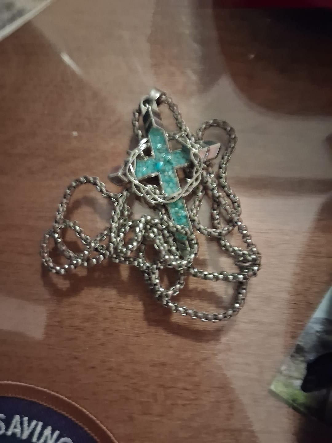 Customer photo review of FREE Today: Thorn-Wrapped Inlaid Cross Pendant Necklace: A Symbol of Christ’s Sacrificial Love