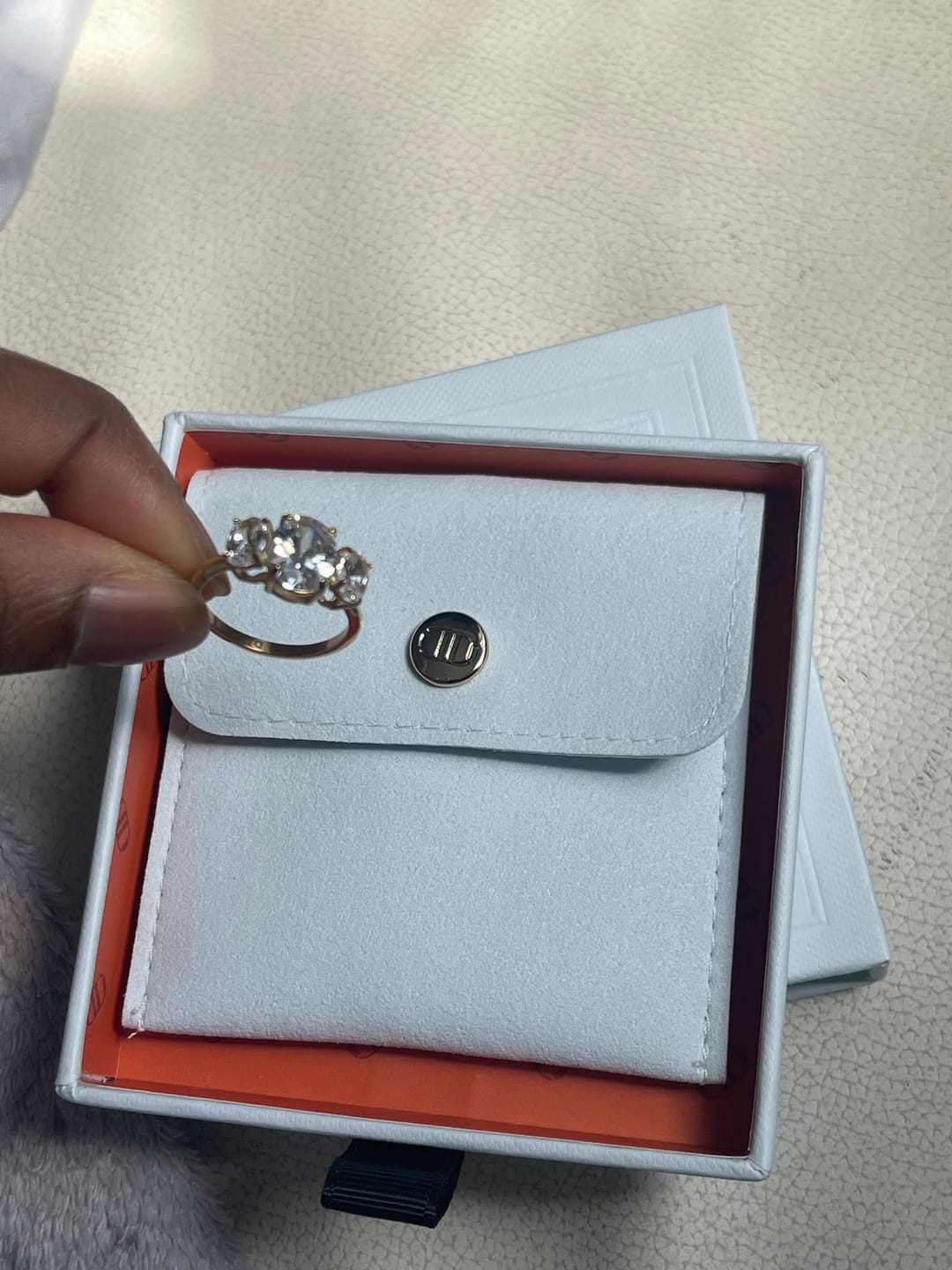 Customer photo review of Oval Triology Diamond-Inspired Ring 2ct