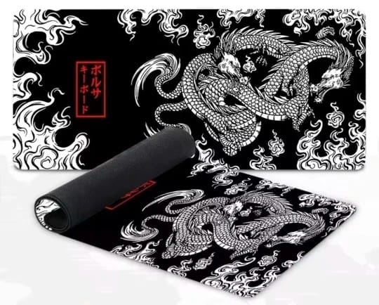 Customer photo review of Japanese Dragon Gaming Mouse Pad – Anime XXL Desk Mat