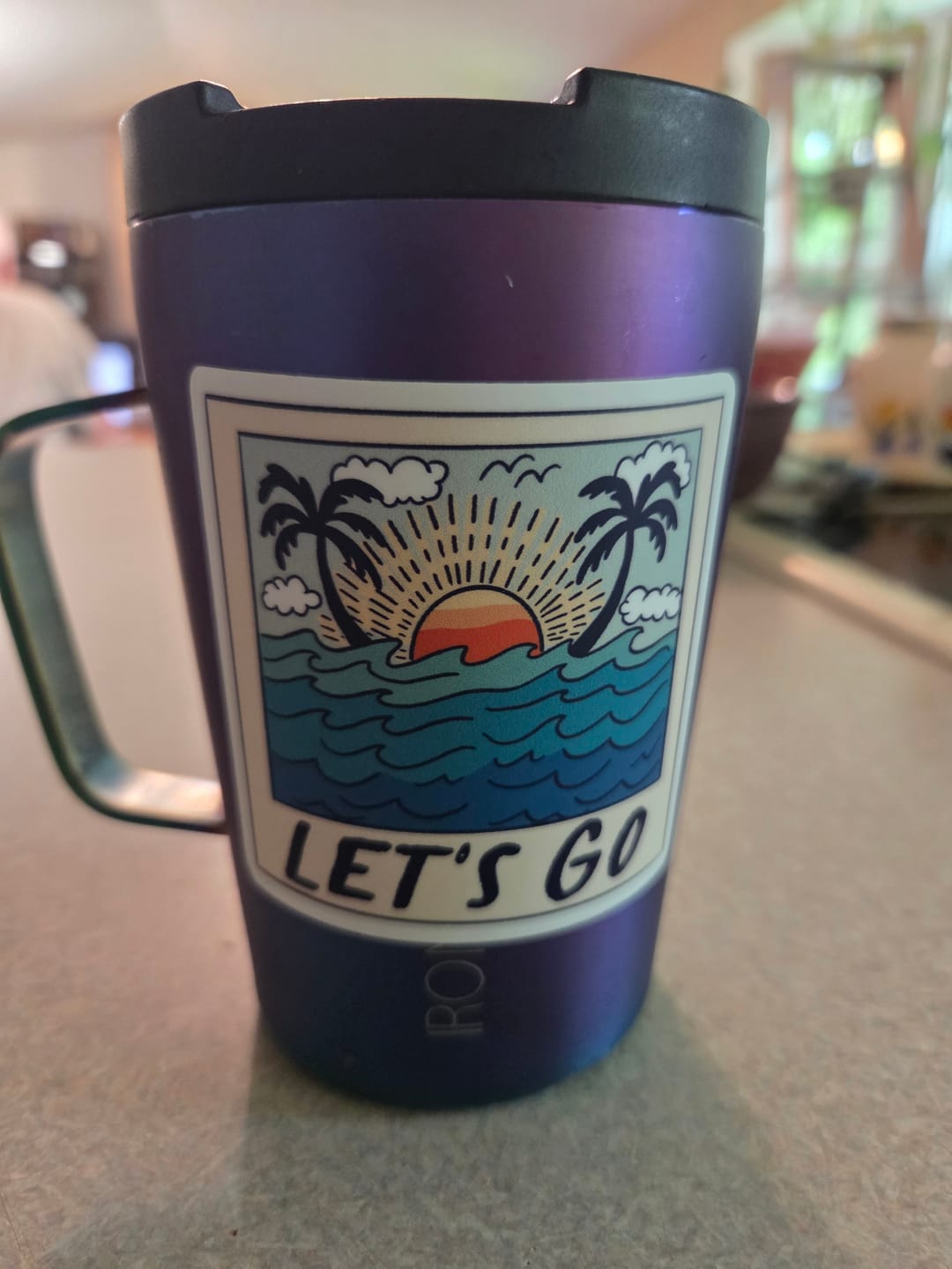 Customer photo review of "Let's Go" Tropical Travel Sticker