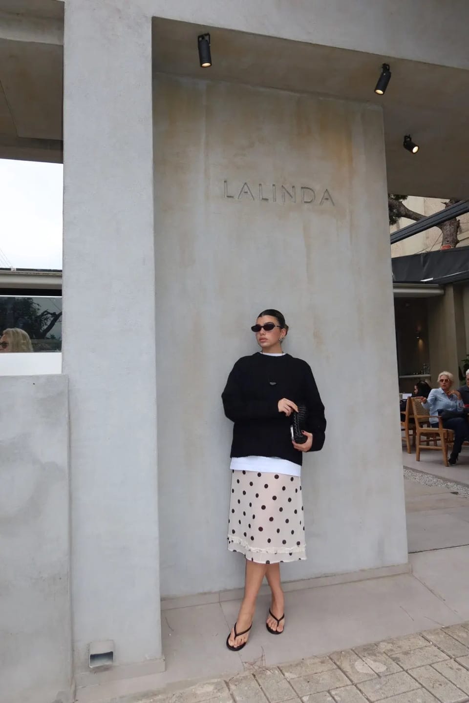 Customer photo review of Delilah Sheer Mesh Midi Skirt