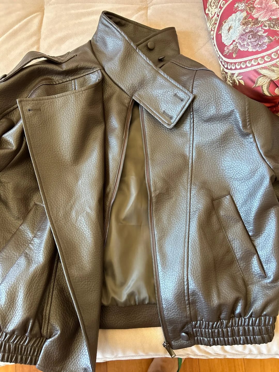 Customer photo review of Marnie Black Vegan Leather Moto Jacket