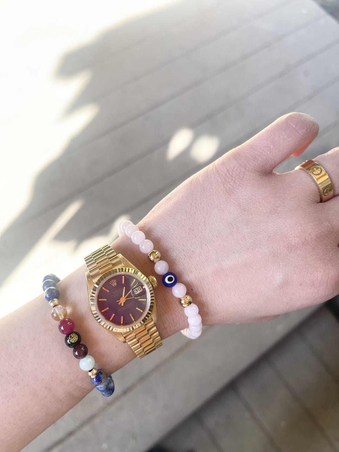 Customer photo review of Mega Wealth Lucky 7 Gemstone Bracelet With REAL Gold