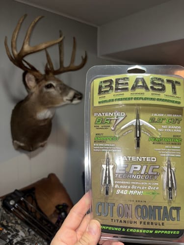 Customer photo review of Cut on Contact Titanium Broadheads (3 Pack)