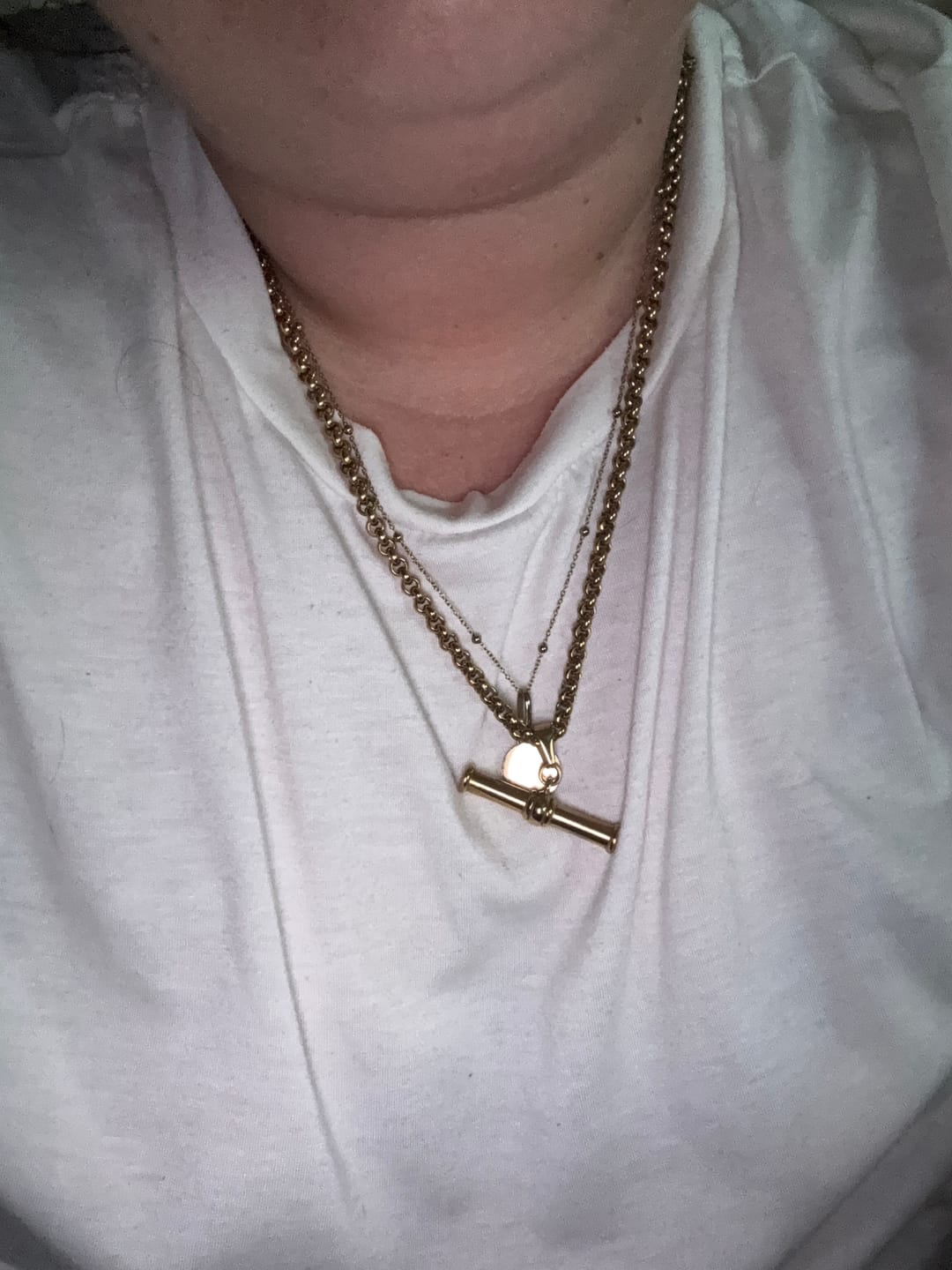 Customer photo review of XL T-Bar Necklace