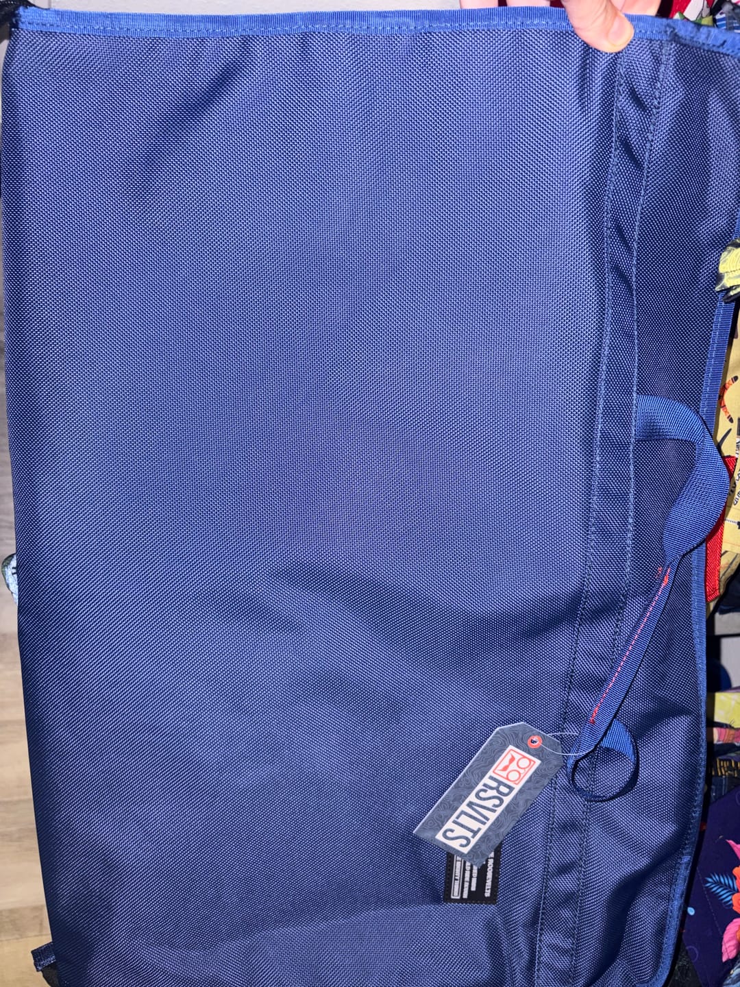 Customer photo review of Navy – Garment Bag