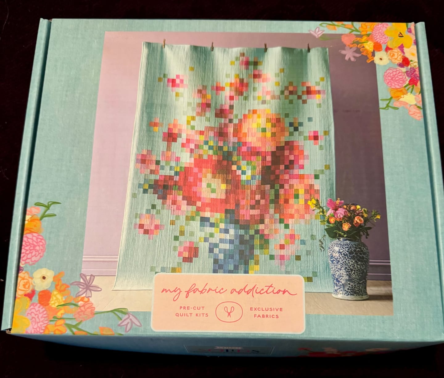 Customer photo review of Tilda Embroidery Flower Vase  Precut Quilt Kit
