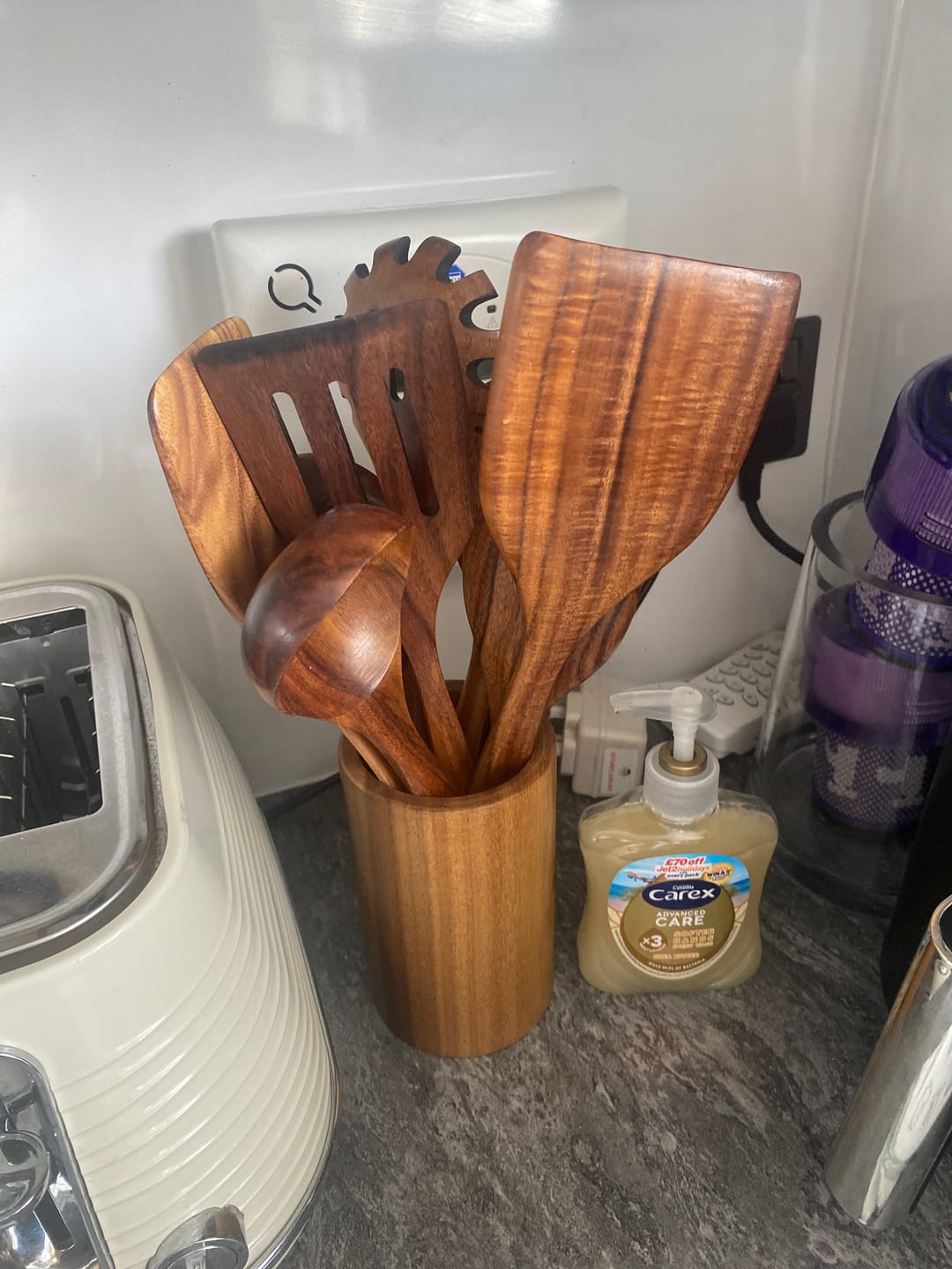 Customer photo review of Hälsa Trä Natural Wood Utensil Set