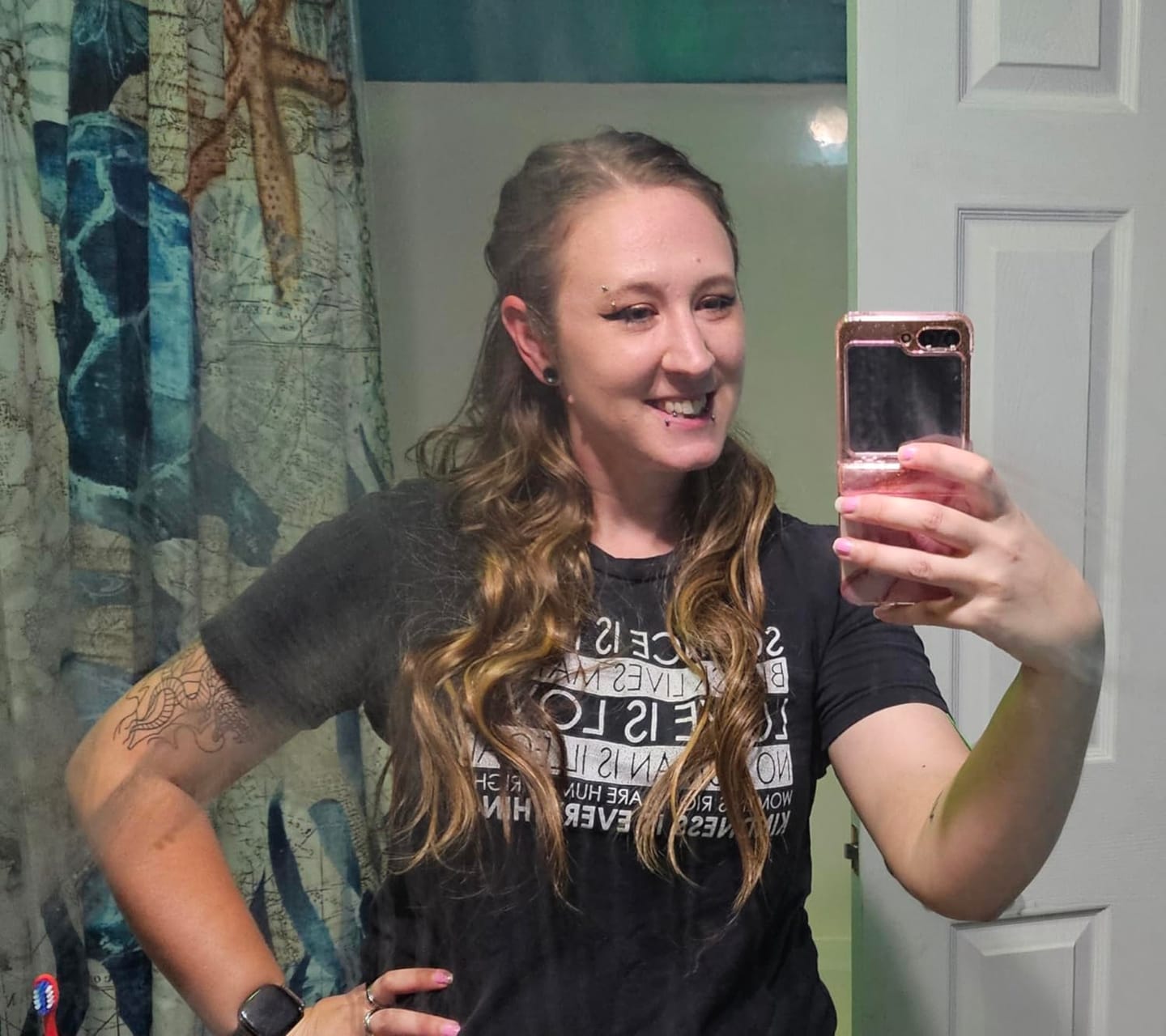 Customer photo review of Virgin XO Invisible Weft Butterfly Weft Extensions Brown #BM