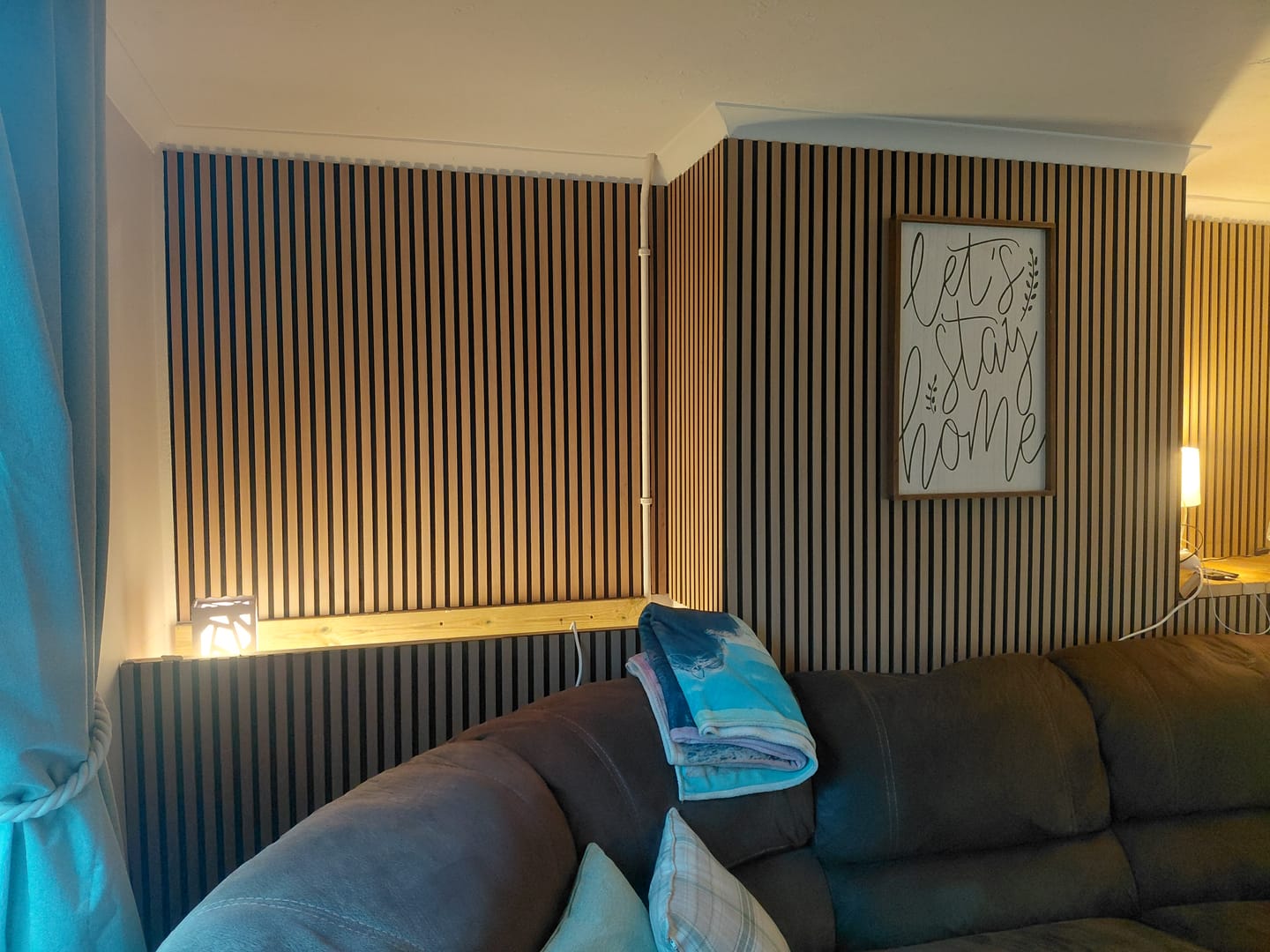 Customer photo review of Premium Acoustic Wall Panels - Natural Oak