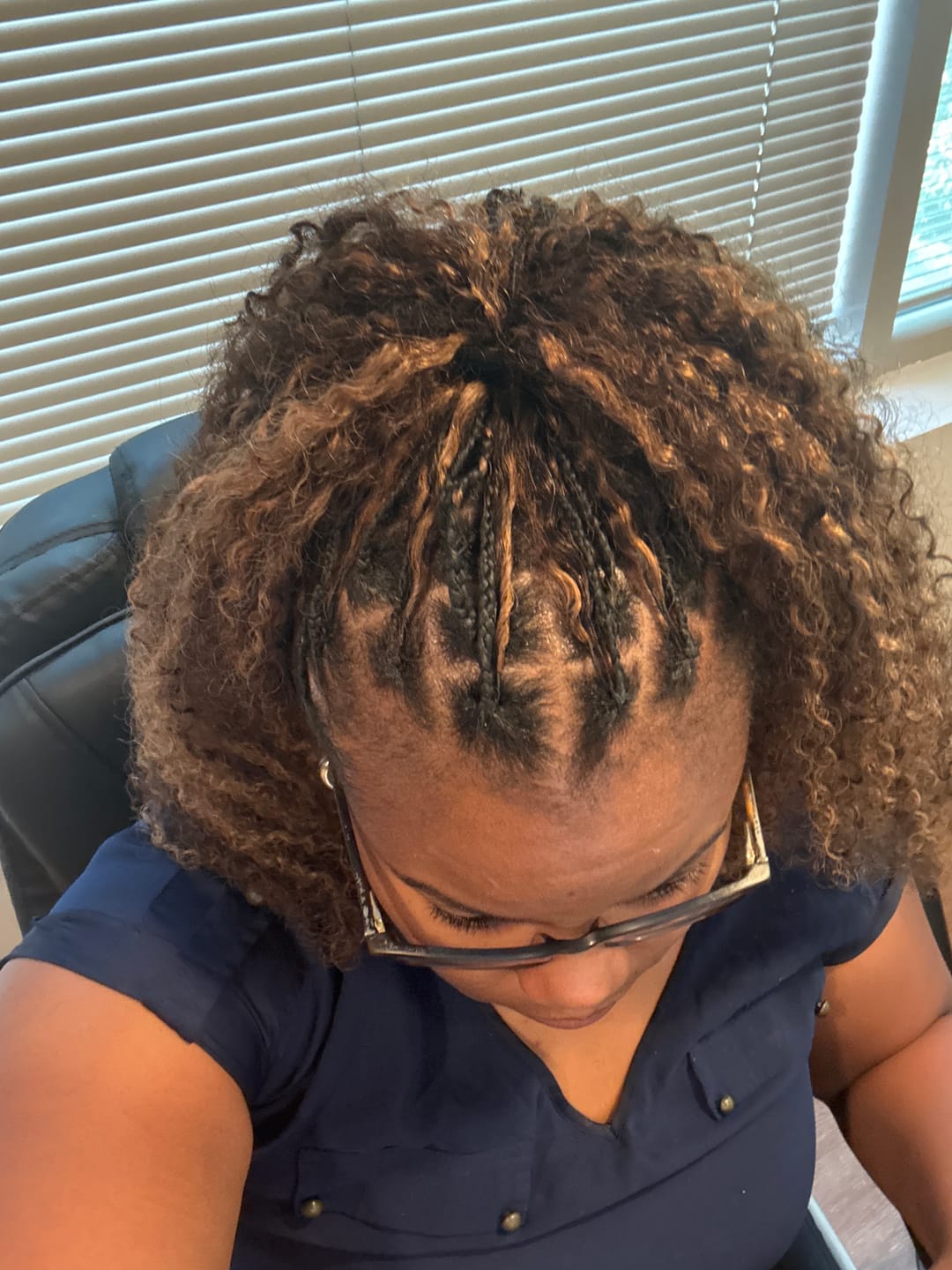 Customer photo review of #4/30 Mix Color Blend Water Deep Wave Feather Crochet Hair
