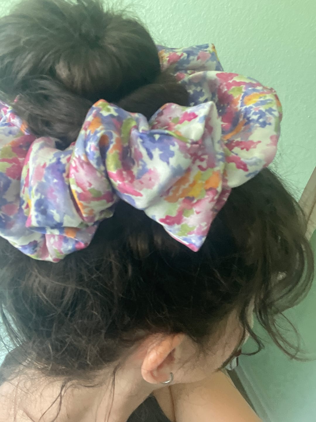 Customer photo review of Floral Fields Silk Scrunchie