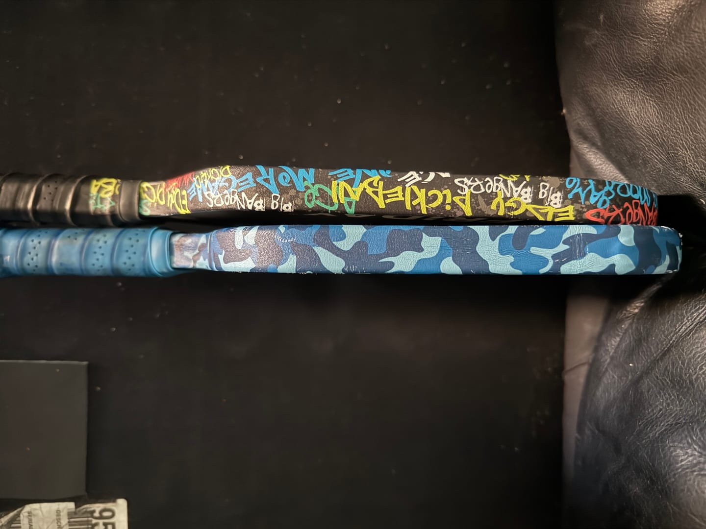 Customer photo review of Blue Camo Edge Tape (3 pack) - Pickleball Paddle Edge Tape