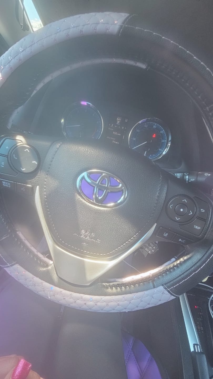 Customer photo review of Custom Color Steering Wheel Decal for Toyota Models 2007-2024