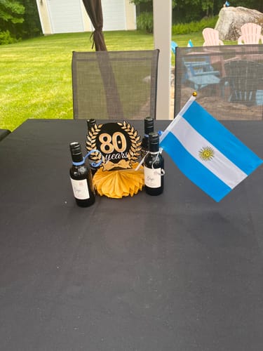 Customer photo review of Party Favor Merlot Mini Bottles