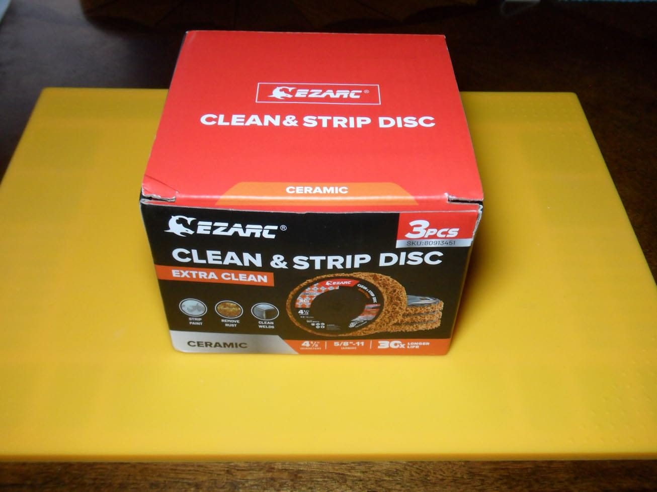 Customer photo review of Stripping Discs 4-1/2" Paint & Rust Removal Wheels for Angle Grinder, Clean and Remove Coatings, Scaling, Welds and Oxidation