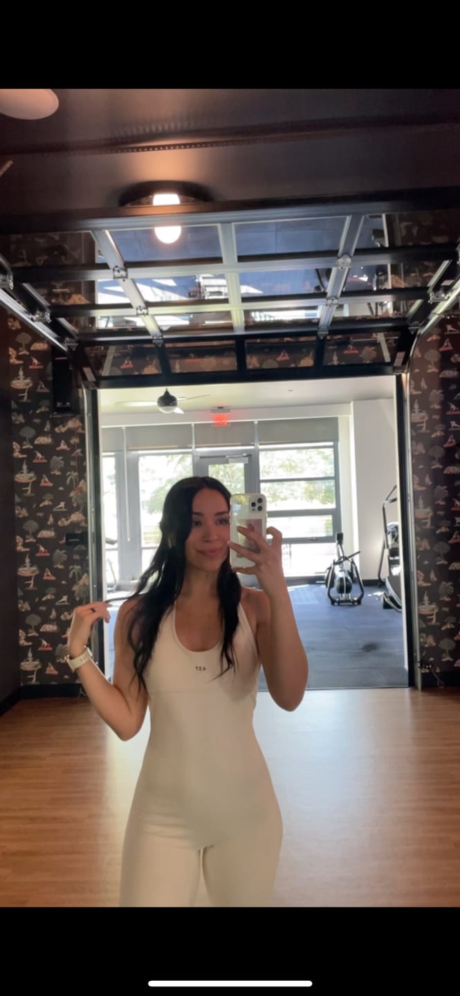Customer photo review of The Halter Onesie / Cream