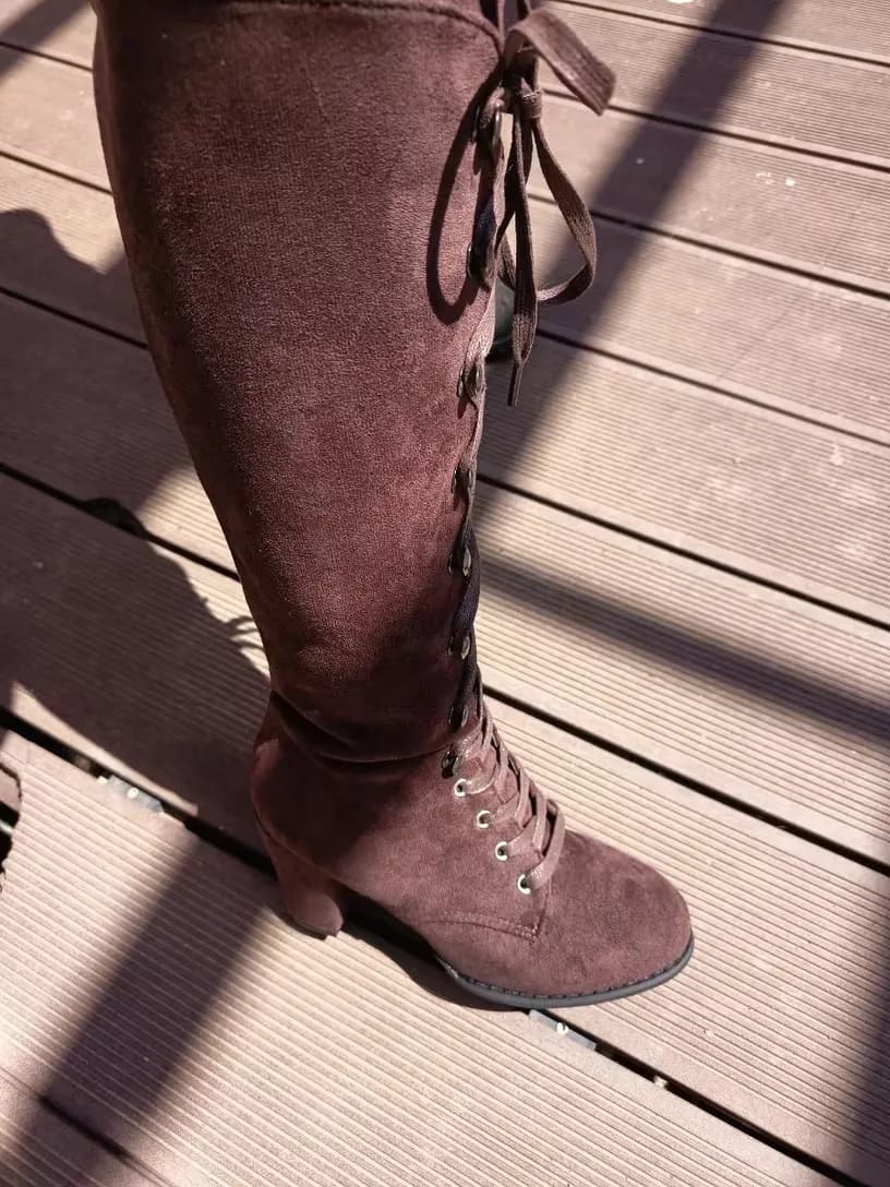 Customer photo review of Steampunk lace-up boots