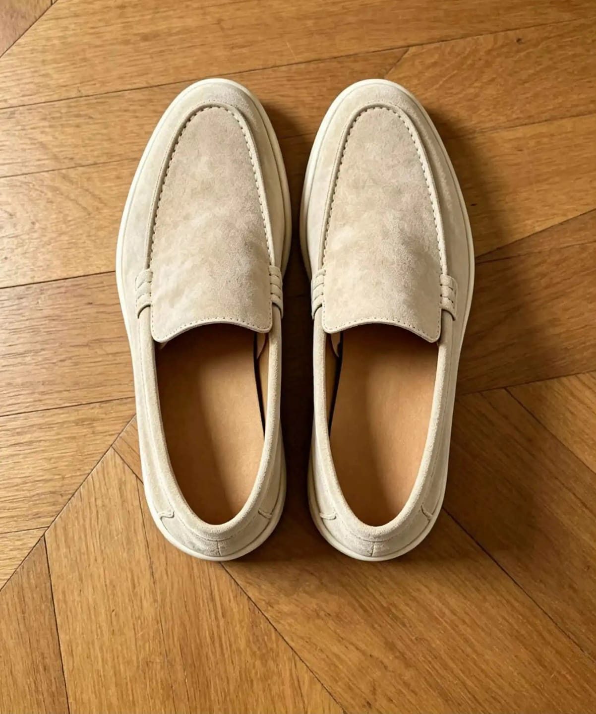 Customer photo review of Elvira Suede Flat Moccasin Loafers