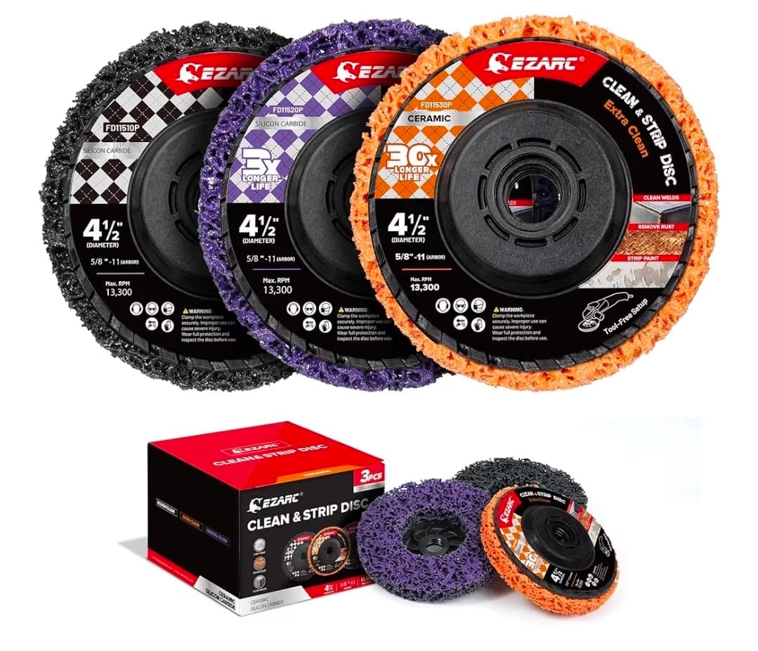 Customer photo review of Stripping Discs 4-1/2" Paint & Rust Removal Wheels for Angle Grinder, Clean and Remove Coatings, Scaling, Welds and Oxidation