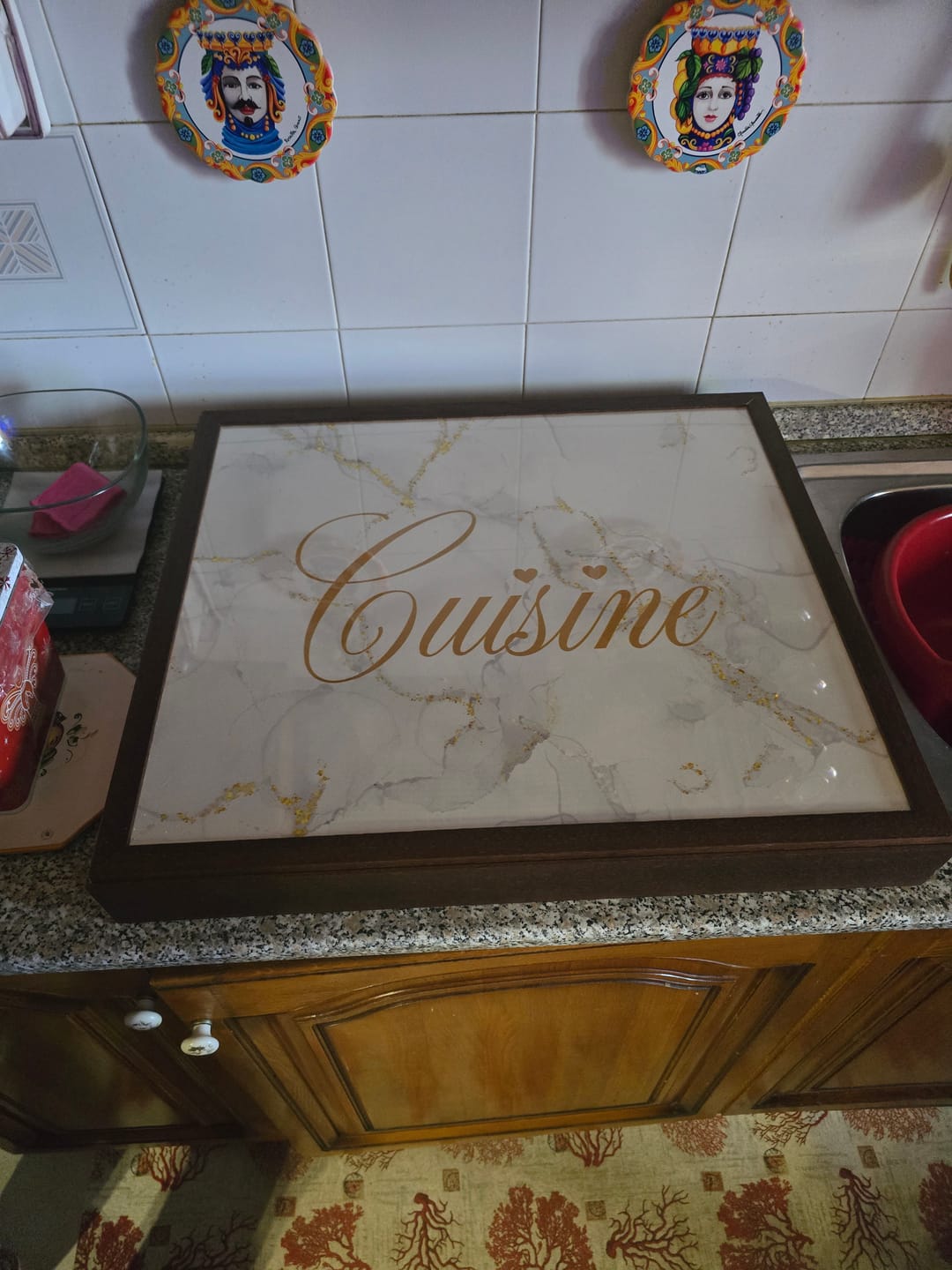 Customer photo review of Coprifornello in legno marmorizzato Cousine Made in Italy Varie misure