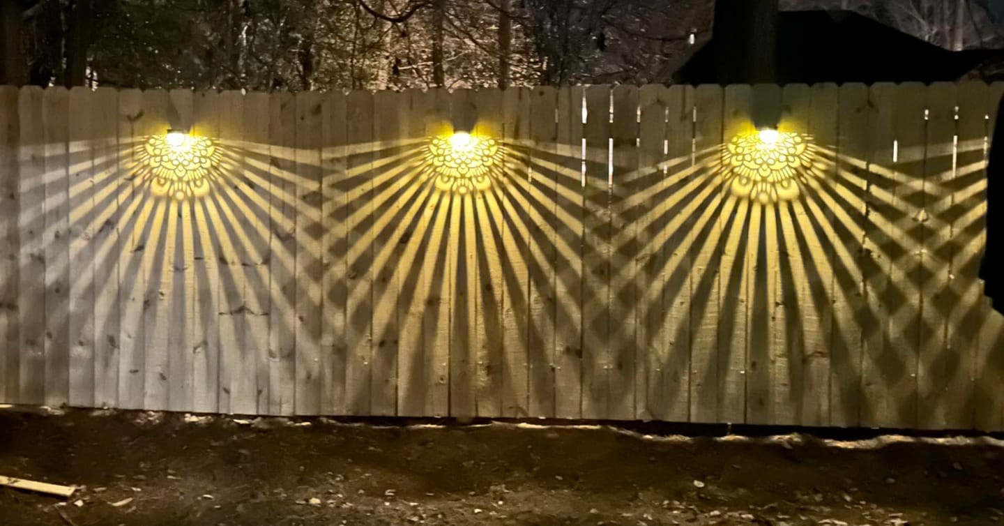 Customer photo review of Solar Mandala Projector Wall Light