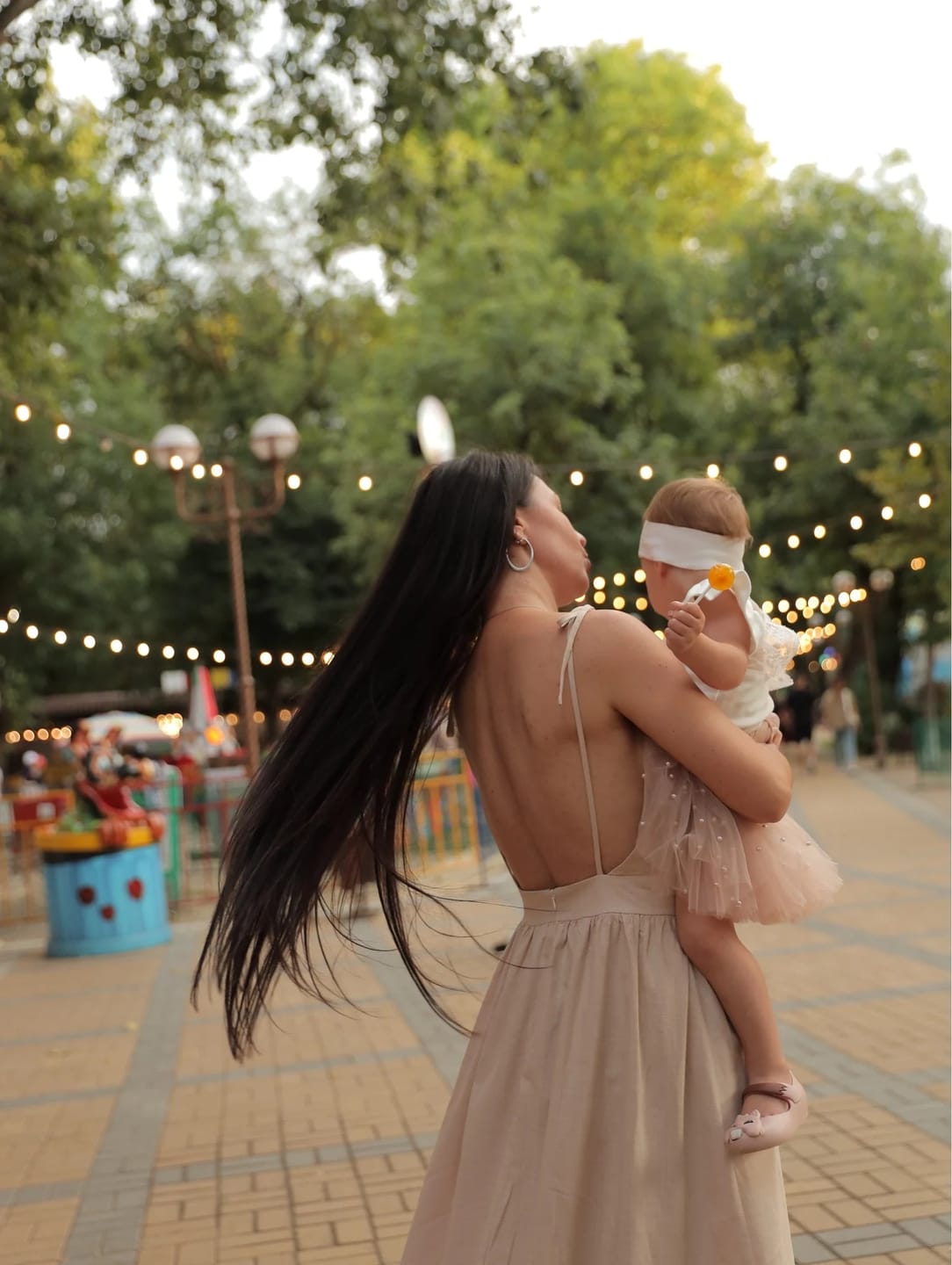 Customer photo review of Elisabeta Backless Tie-Strap Midi Dress