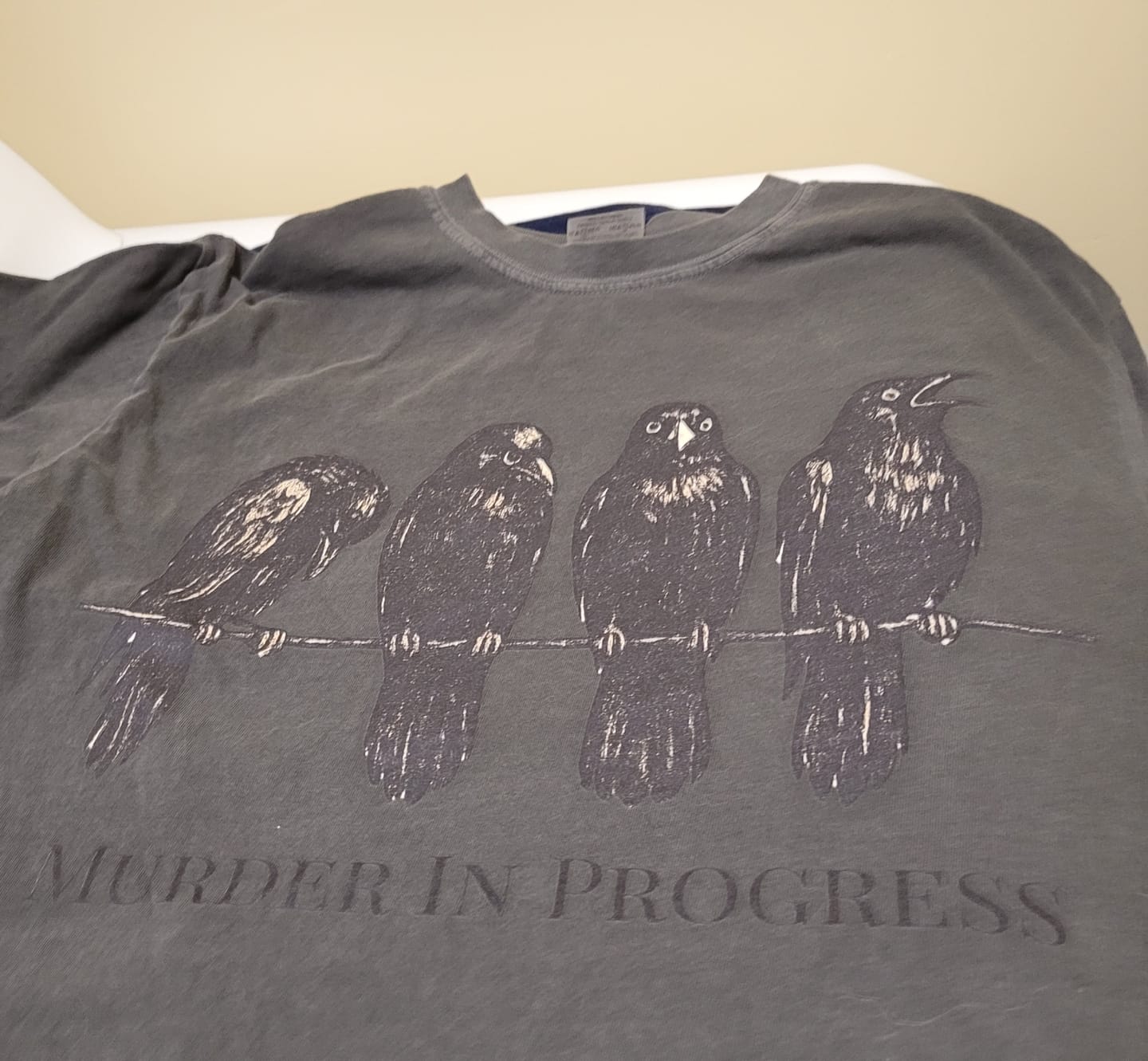 Customer photo review of Murder In Progress Crow T-Shirt