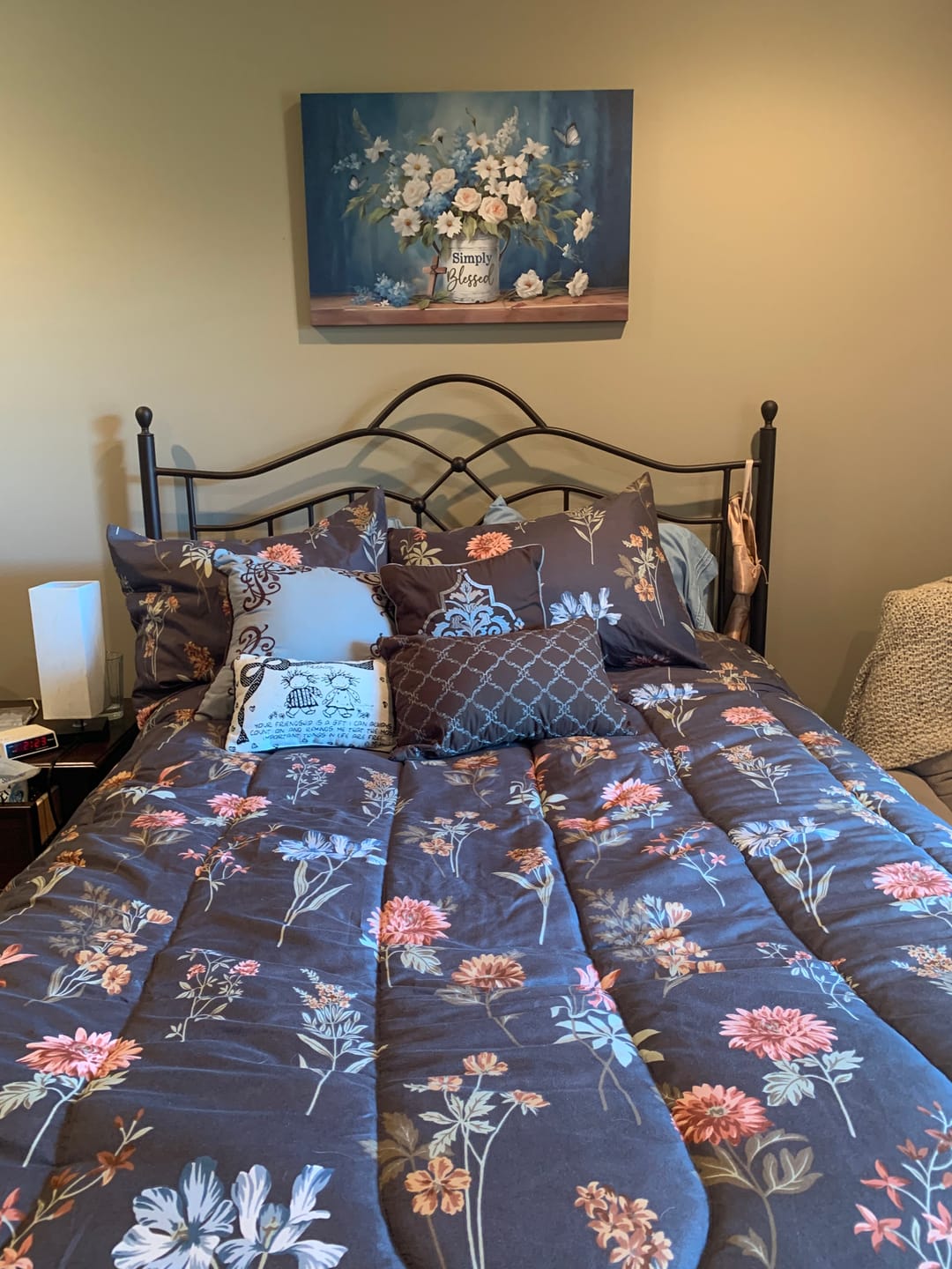 Customer photo review of Simply Blessed Wall Art Canvas, Flowers and Butterflies, Christian Wall Decor