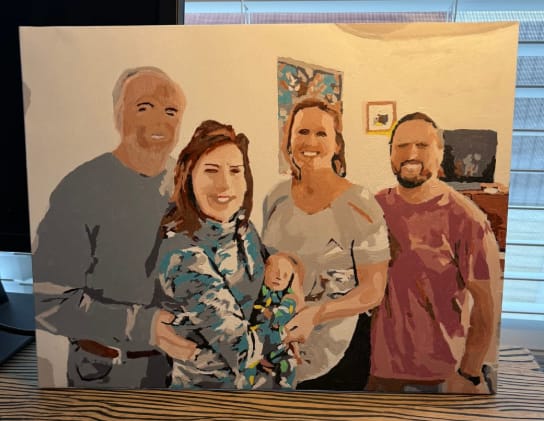 Customer photo review of Custom Paint By Numbers - Personalized Portraits Art