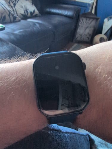 A customer's smartwatch on their wrist with the Health 4 Screen Protector applied.