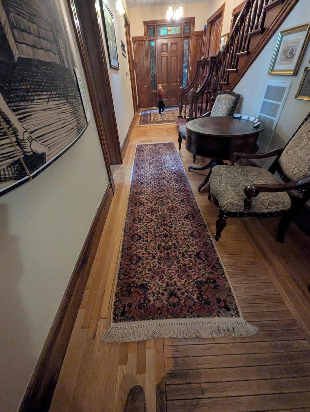 Customer photo review of 3 x 12 Karastan Floral Kirman Runner Rug #759, Ivory Kirman Runner #742