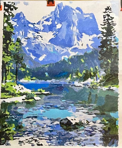 Customer photo review of Custom Paint By Numbers - Turn Trip Memory into Art
