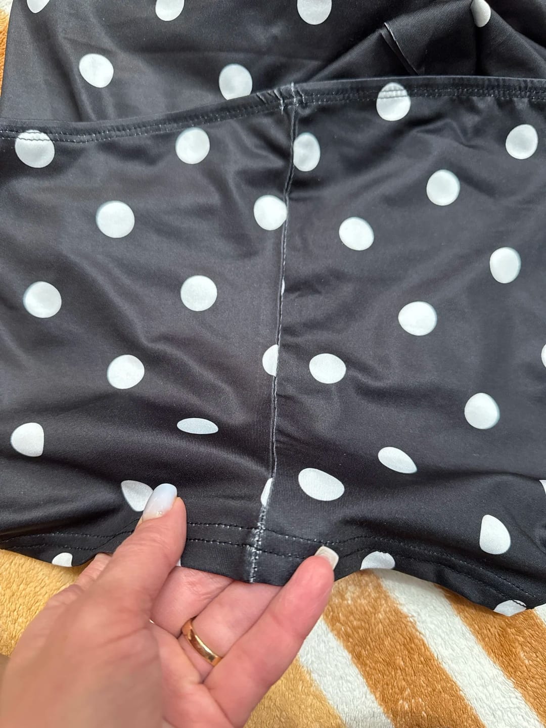 Customer photo review of Nia Strapless Dot Print Two-Piece Set