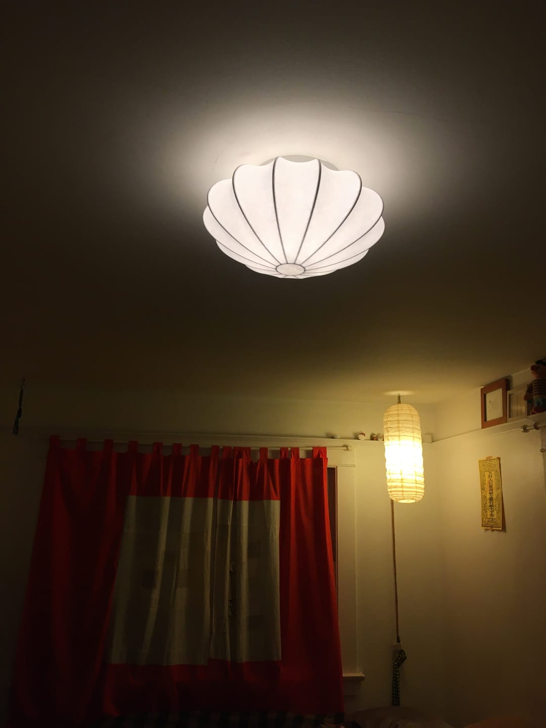 Customer photo review of Mid-Century Modern White Flush Mount Light