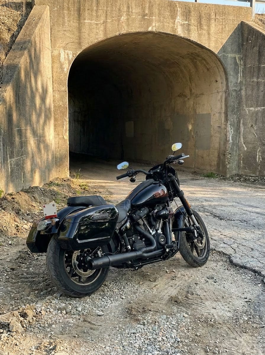Customer photo review of 56L - Titan XL Chopped Saddlebags for 2025+ Harley Softail Low Rider S FXLRS