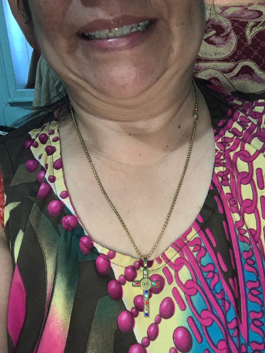 Customer photo review of Saint Benedict Cross Mix Bible 12 Crystal Necklace