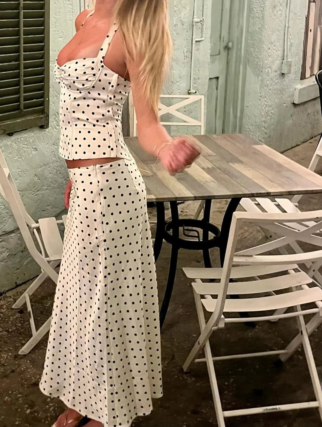 Customer photo review of Hana Polka Dot Two-Piece Maxi Set