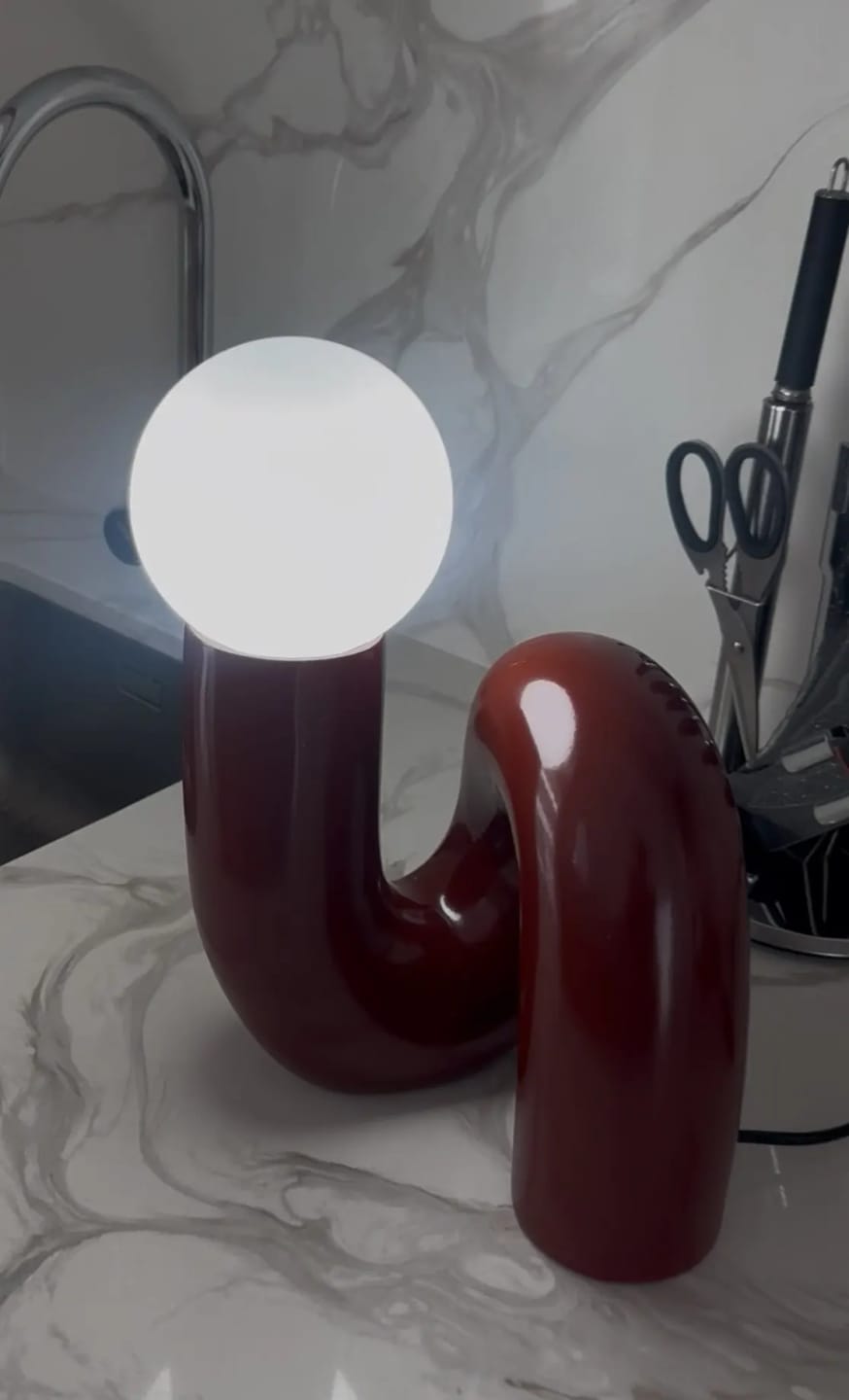 Customer photo review of Nordic Glass Desk Lamp – Minimalist LED 3 Colour Modes Decor Light
