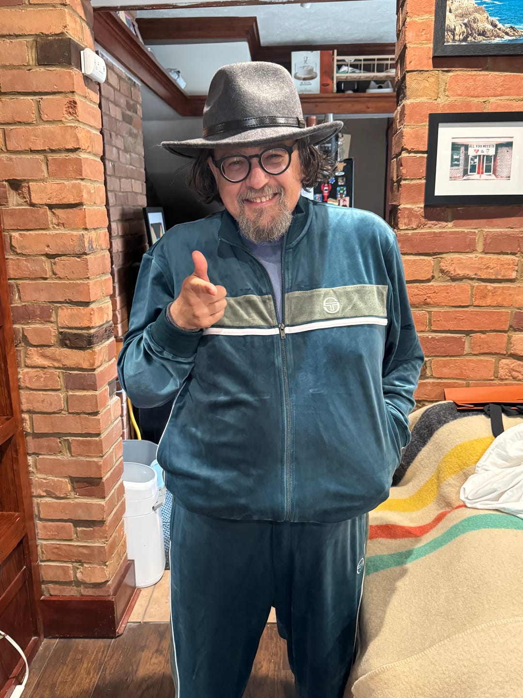 Customer photo review of Forato Velour Track Jacket-Mediterranea