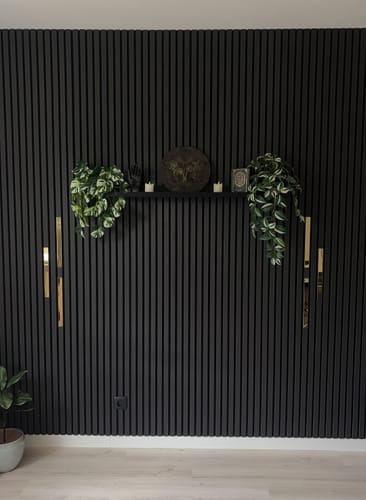 Customer photo review of Profilé U doré Pour Panneau acoustique bois