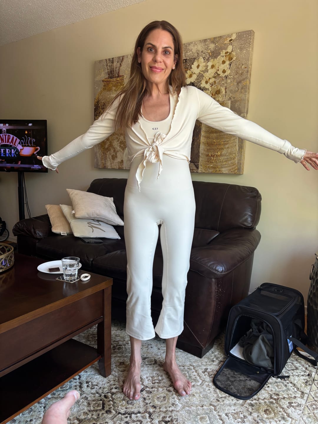 Customer photo review of The Wrap Top / Cream