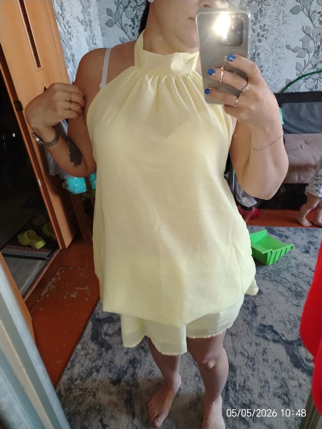 Customer photo review of Eden Halter Backless Mini Dress