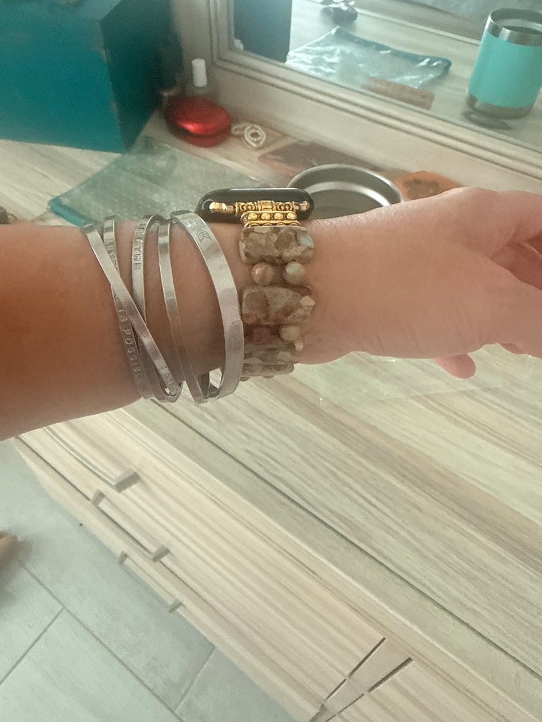 Customer photo review of Zen Tibetan Stretch Apple Watch Strap