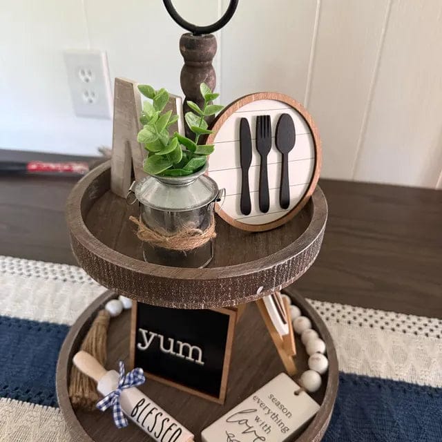 Customer photo review of Kitchen Themed Tiered Tray Decor Bundle