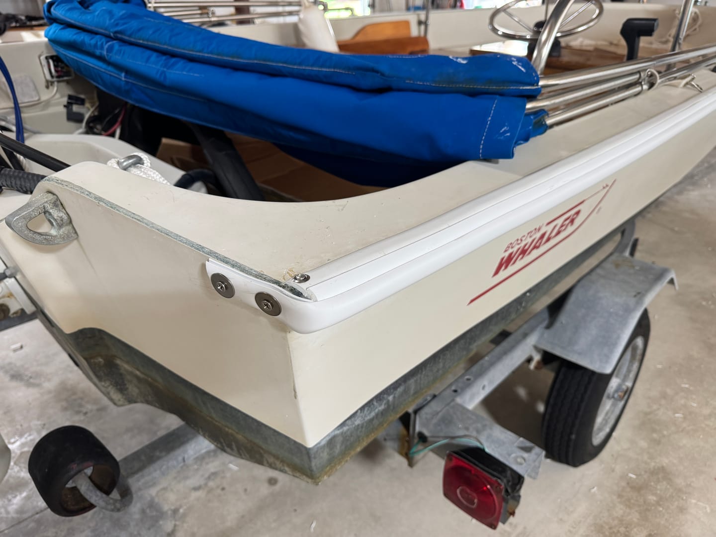Customer photo review of Boston Whaler 3 Piece OEM Rub Rail, **All Bright White**  - Fits Classic 9' - 17'