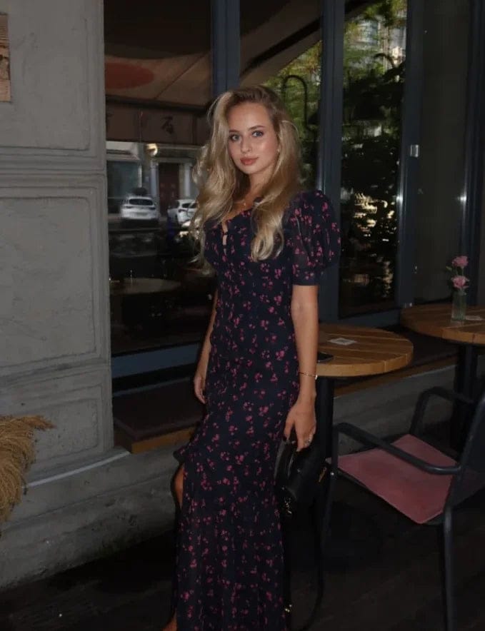 Customer photo review of Jacinta Floral Puff Sleeve Maxi Dress